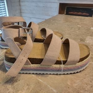 Cute pink platform sandals